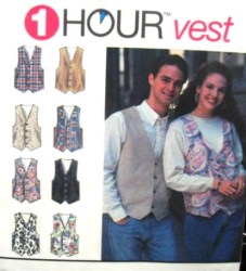 8678 SIMPLICITY 1 HR UNISEX LINED  VEST PATTERN XS-M,L-XL